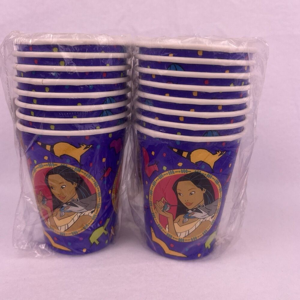 Disney 1995 VTG Pocahontas Birthday Party Supplies Lot of 4 Napkins/Cups - Picture 3 of 15